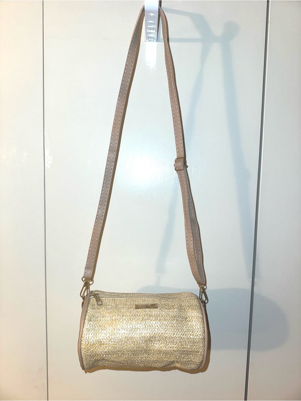 Woven Straw Crossbody Bag in Neutrals NWT